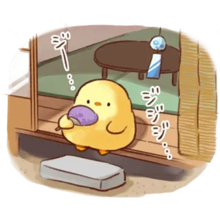 🎎 ジー... ลูกเจี๊ยบ, แฟน, กระดิ่งลม, น่ารัก, สัตว์ telegram sticker