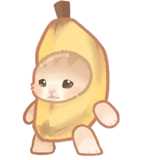 🐾 nopebeans. うさぎ, バナナ, かわいい, ステッカー, カワイイ, 食べ物, マンガ telegram sticker