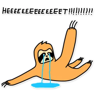 😣 HEEEEEEEEEEEEEET!!!!!!! Faultier, weinend, traurig, Cartoon, Sticker whatsapp sticker