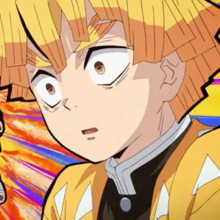 💛 Zenitsu Agatsuma Demon Slayer anime, demon slayer, zenitsu, funny, manga, scared, lightning whatsapp sticker
