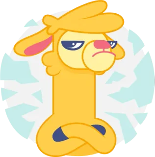 😡 Lama, Tier, Cartoon, süß, gelb, gelangweilt telegram sticker