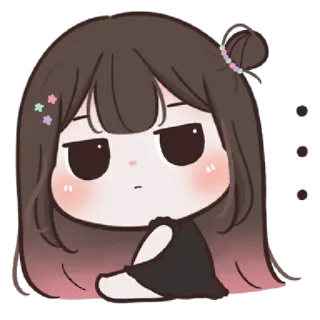 🌈 Kreskówka, Chibi, Słodkie, Dziewczyna, Naklejka, Anime telegram sticker