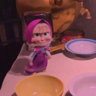 🍄 Masha Masha and the Bear dessin animé, animation, bocal, drôle, enfant whatsapp sticker