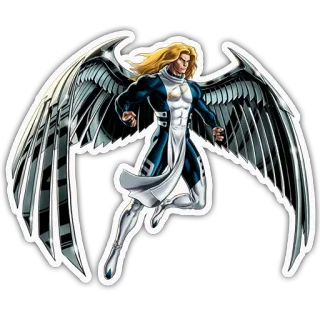 👼 Angel superhéroe, ángel, marvel, mutante, alas, cómic whatsapp sticker