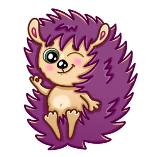👌 hérisson, animal, dessin animé, mignon, autocollant whatsapp sticker