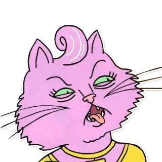 👅 Princess Carolyn BoJack Horseman Мультфильм, Кот, Животное, Смешной, Персонаж, Сериал telegram sticker