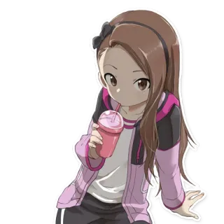 😒 Anime, Garota, Bebida, Desenho animado, Fofo telegram sticker