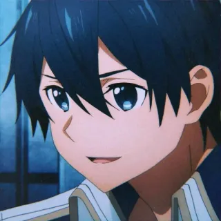 🖤 Kirito Sword Art Online аниме, кирито, sword art online, персонаж, мультфильм, иллюстрация telegram sticker