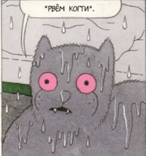 😾 РВЁМ КОГТИ kucing, rusia, komik, hujan, binatang whatsapp sticker
