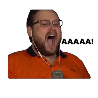 😨 AAAAA! krzyk, wrzask, mężczyzna, twarz, wyraz, emocje telegram sticker