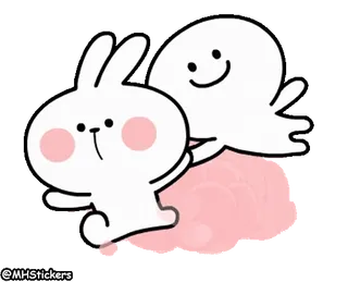 🏃♂️ @MHStickers ステッカー, うさぎ, かわいい, 白, ピンク, 漫画 whatsapp sticker