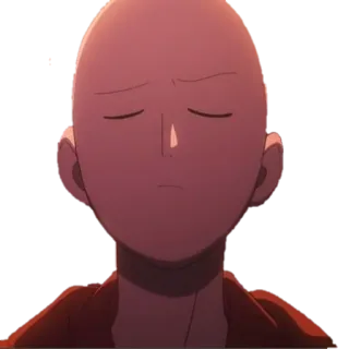 😣 Saitama One Punch Man аниме, герой, лысый, серьезный telegram sticker