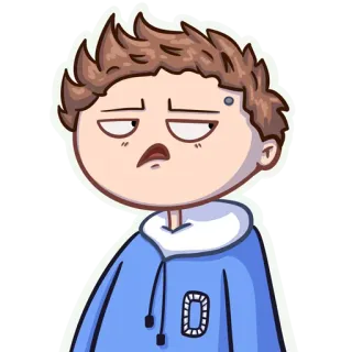 😒 kartun, bosan, ekspresi, wajah, emosi whatsapp sticker