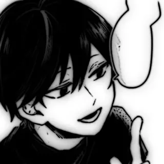 💥 Anime, Mangá, Menino, Desenho animado, Personagem, Presunçoso, Apontando, Monocromático telegram sticker