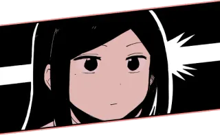 😐 mulher, menina, anime, mangá, desenho animado, rosto telegram sticker