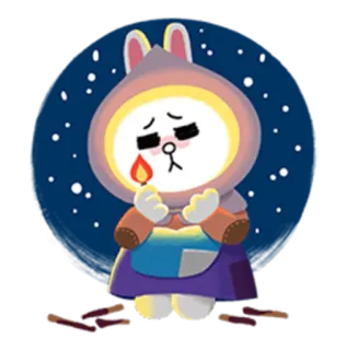 😞 lapin, triste, mignon, dessin animé, kawaii, animal whatsapp sticker
