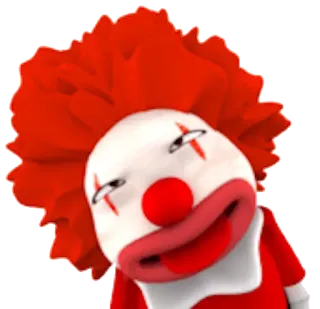 🤡 Clown, rote Haare, lustig, Gesicht, Zunge, albern, Cartoon, Figur whatsapp sticker
