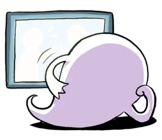 🖥 spook, spiegel, reflectie, cartoon, geest telegram sticker