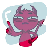 🖕 devil, cartoon, middle finger, offensive gesture telegram sticker