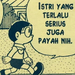 😐 ISTRI YANG
TERLALU
SERIUS
JUGA
PAYAH NIH. dessin animé, bande dessinée, texte, traduction nécessaire, bulle de dialogue whatsapp sticker