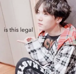 🔞 Suga is this legal kpop, suga, meme, ist das legal?, frage, lustig telegram sticker