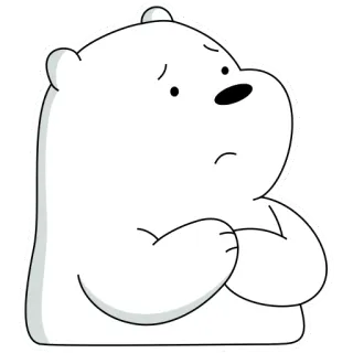 😔 Ice Bear We Bare Bears dibujos animados, oso, oso blanco, We Bare Bears, lindo, triste telegram sticker