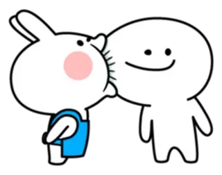 😘 ウサギ, 漫画, キャラクター, 可愛い, ハッピー telegram sticker