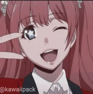 🥢 @kawaiipack anime, kawaii, pink hair, girl, cartoon, cute, animation telegram sticker