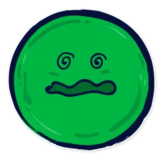 😫 Emoji, Sticker, Mareado, Verde, Cara, Dibujo animado telegram sticker