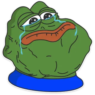 😔 Pepe the Frog meme, frog, sad, internet, crying, pepe telegram sticker