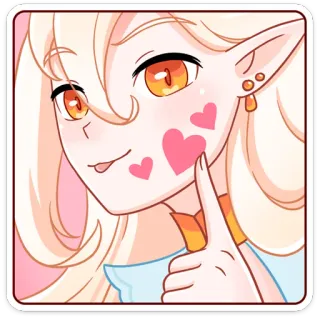 ❤️ Anime Mädchen, Kawaii, Süß, Herz, Sticker whatsapp sticker