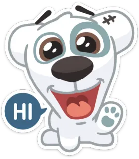 👋 HI perro, saludo, amigable, animal, dibujos animados whatsapp sticker