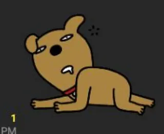 😮‍💨 chien, dessin animé, fatigué, animal, mignon whatsapp sticker