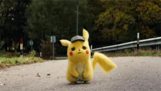 😢 Pikachu Detective Pikachu 皮卡丘, 宝可梦, 侦探, 卡通, 角色, 动物, 黄色, 帽子 telegram sticker