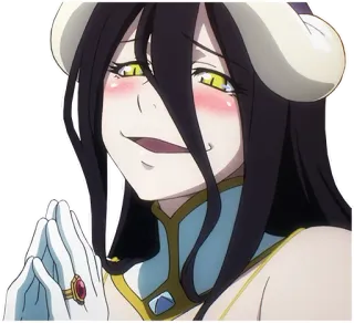 😘 Albedo Overlord anime, demon, horns, evil, fanart, woman telegram sticker