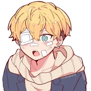 🤩 @HAWKS Anime, Manga, Hoạt hình, Nhân vật, Băng gạc telegram sticker
