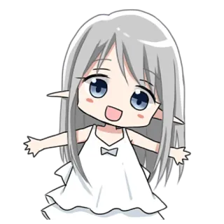 😃 アニメ, エルフ, ちび, 可愛い, 女の子, カワイイ telegram sticker