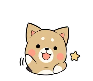 👋 собака, шиба ину, милый, каваий, животное, питомец, мультфильм, эмодзи telegram sticker