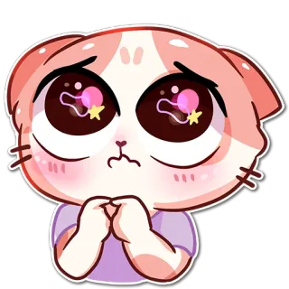 🥺 mèo, dễ thương, van xin, kawaii, anime, nhãn dán whatsapp sticker