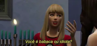 😐 Você é babaca ou idiota? sims, pytanie, idiota, gra wideo telegram sticker