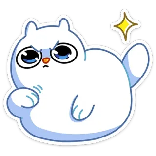 😠 kucing, lucu, hewan, stiker, kartun, putih, berkilau, lembut telegram sticker