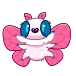 👊 Dessin animé, Papillon de nuit, Mignon, Rose, Insecte, Animal whatsapp sticker