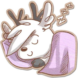 🌥 ZZZ спящий, олень, животное, милый, мультяшный, отдых, дрема telegram sticker