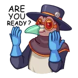 👨‍⚕️ пингвин, доктор, чума, маска, перчатки, шляпа telegram sticker