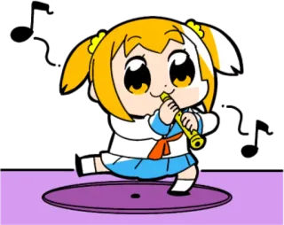 🎺 Anime, Cartoon, Figur, Süß, Kawaii, Mädchen, Musik, Flöte telegram sticker