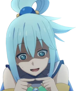 😅 Aqua Konosuba Anime, Personagem, Aqua, Konosuba, Engraçado, Pose telegram sticker