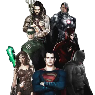 👪 Liga de la Justicia, Superhéroes, DC Comics, Batman, Superman, Wonder Woman, Aquaman, Flash telegram sticker