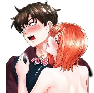 🌚 지흥 kreskówka, anime, para, romantyczny, manga telegram sticker