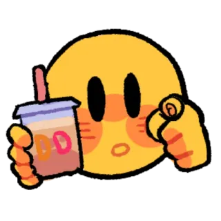 😳 Emoji, Bebida, Fofo, Kawaii, Café telegram sticker