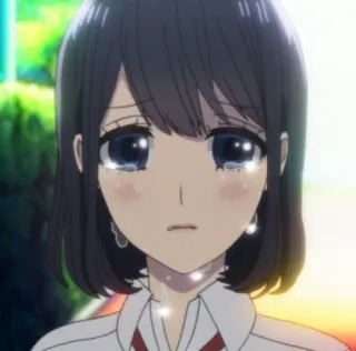 😭 Anime Mädchen, weinend, traurig, Tränen, emotional, Portrait whatsapp sticker